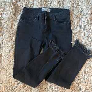 Free People black frayed jeans